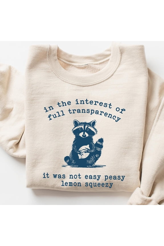Easy Peasy Lemon Squeezy TShirt Funny TShirt Retro Graphic Lemon Shirt Raccoon Shirt Trend