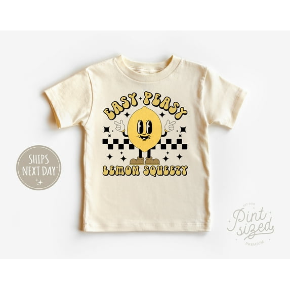 Easy Peasy Lemon Squeezy Toddler Shirt, Funny Retro Kids Tee, Cute Summer Shirt TODDLER SHORT SLEEVE TEE BELLA CANVAS 3001T