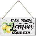 thumbnail image 1 of Easy Peasy Lemon Squeezy Wall Decor Sign, Vintage Printed Lemon Themed Plaque Sign, Hanging Wood Sign Lemon Themed Kitchen Bar Decor, Country Home Garage Bar Club Hotel Wall Decor Signs 12x6 Inch, 1 of 3