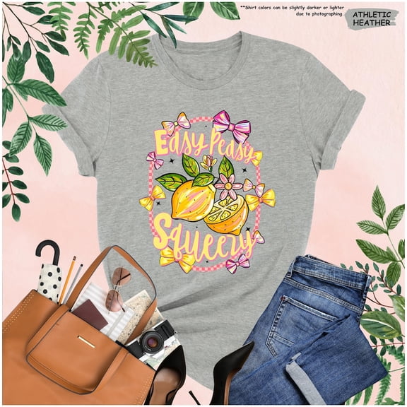 Easy Peasy Squeezy Shirt, Cute Lemon Graphic Tee, Fun Summer Fruit T-Shirt, Trendy Quote Tee, Beach Vibes Shirt, Girls Summer Vacation Shirt All Size S-5Xl
