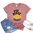 thumbnail image 1 of Easy Peasy T-shirt Lemon Squeezy Shirt Summer Tshirt Women's Vacay Gift Lemonade Tee Relaxed Top Vacation Shirts, 1 of 3