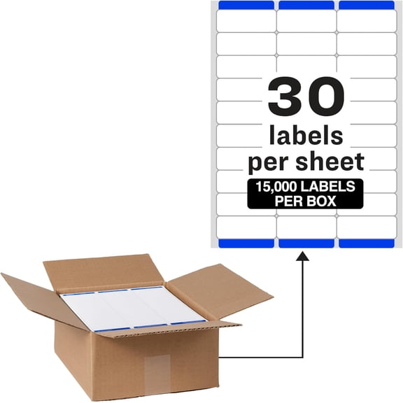 Easy Peel Printable Address Labels with Sure Feed, 1“ x 2-5/8“ Customizable Stickers, White, 7,500 Blank Mailing Labels, Great for Mailing, Shipping, and More (5960)