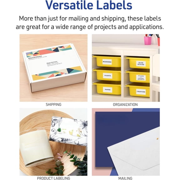 Easy Peel Printable Address Labels with Sure Feed, 1" x 2-5/8" 750 Blank Mailing Labels, Great for Mailing, Shipping, and More