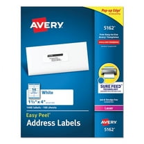 Easy Peel White Address Labels W/ Sure Feed Technology, Laser Printers, 1.33 X 4, White, 14/sheet, 100 Sheets/box | Bundle of 2 Boxes