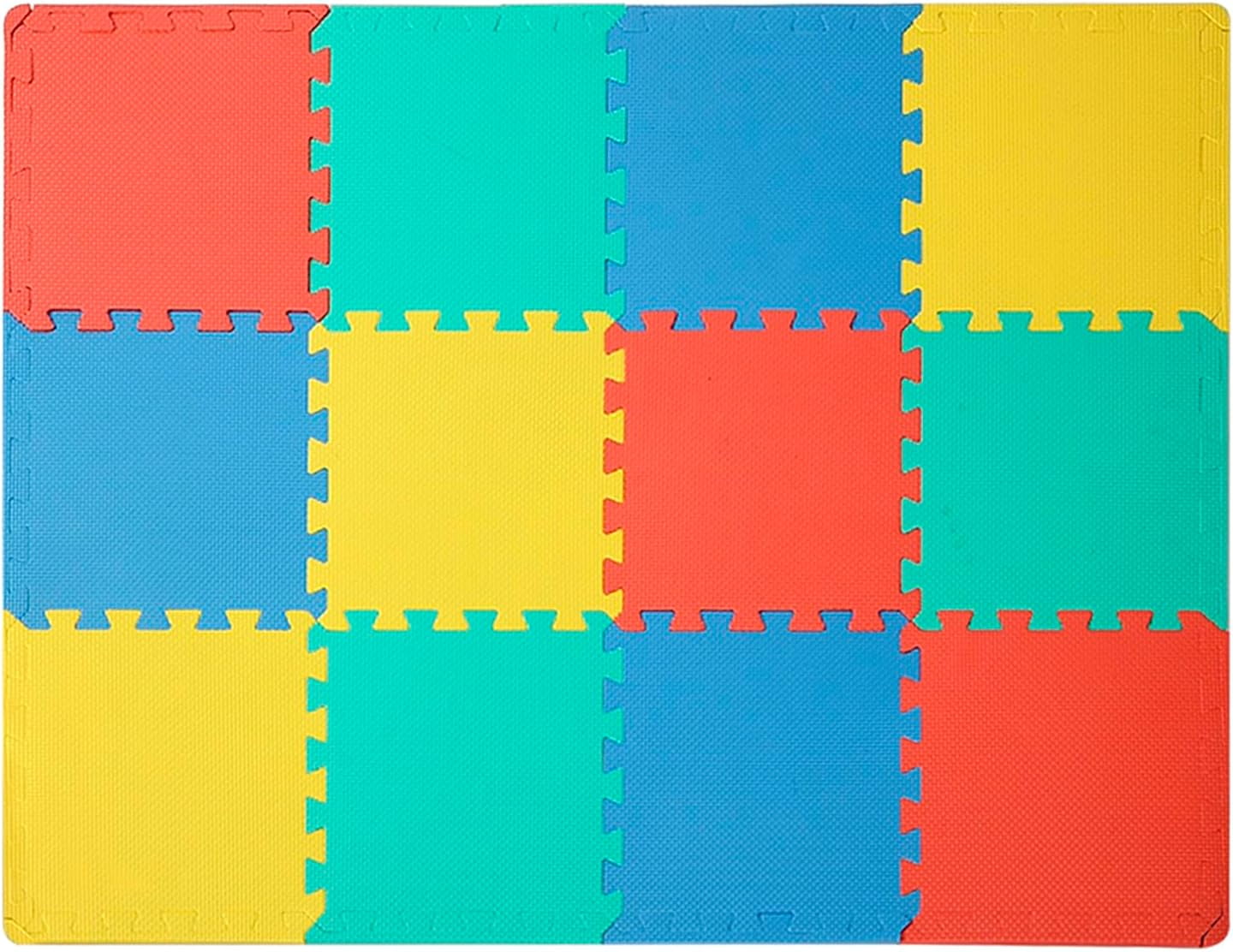 Easy Playhouse: Soft Foam Floor Puzzle Tiles  12 Mats + 14 Borders for Kids & Adults Rooms