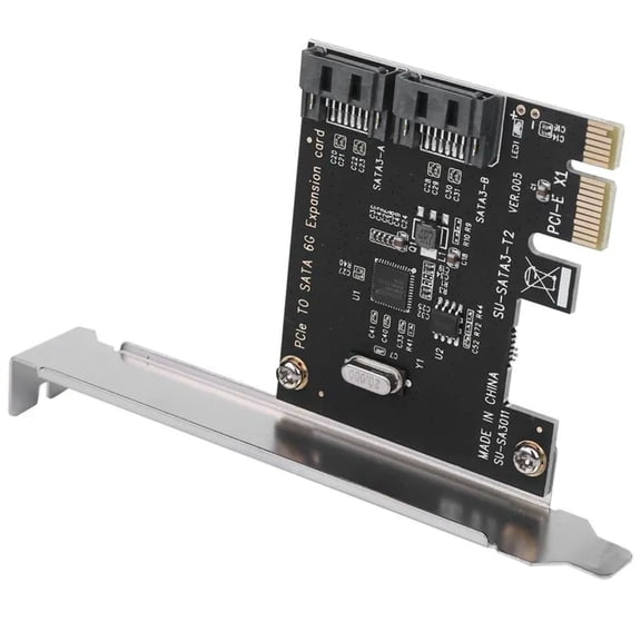 Easy Plug-and-Play SATA Expansion Dual Port PCIe Card for Rapid Data Backup & Storage