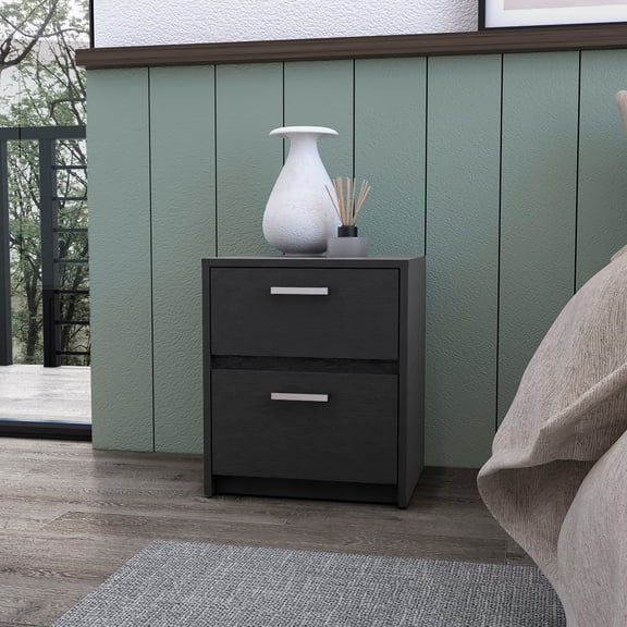 Easy-Pull 2 Drawers / Bedroom Nightstand Function / Store Necessities Near Bed