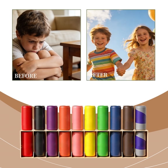 Easy To Pull Cans Collision 20 Bottles 1 Storage Rack Color Cup Classification Multiplayer Guessing Game Exercise Logical Thinking And Color Recognition