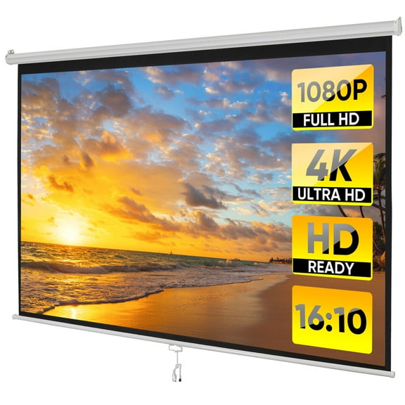 Easy Pull-down 100" Projector Screen 16:10hd Projection Screen Manual Home