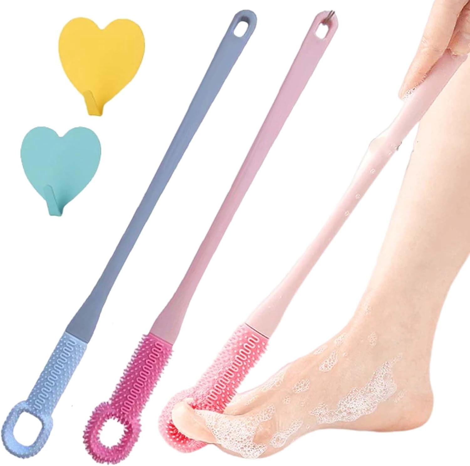 Easy-Reach Deep Cleaning Foot Brush, Soft Silicone Toe Cleaning Brush ...