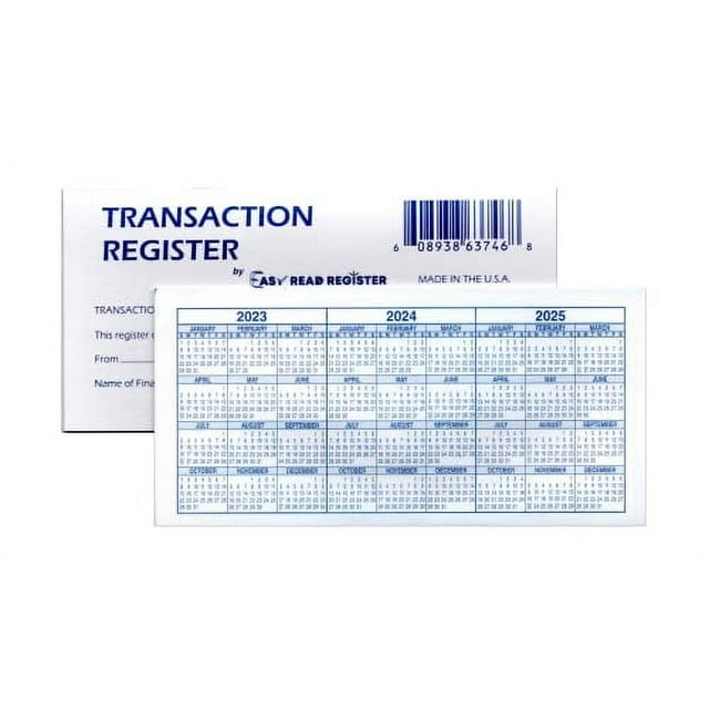 Easy Read Register, 10 Checkbook Registers 202320242025 Calendars