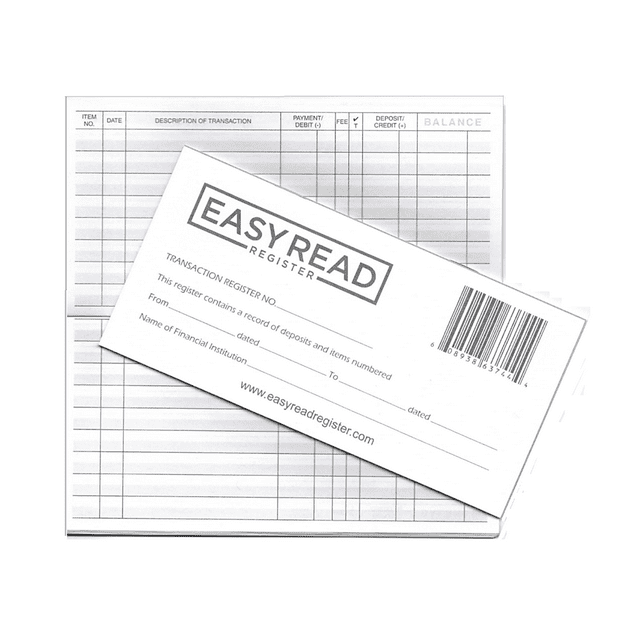 Easy Read Register 10 checkbook Transaction Registers for Personal