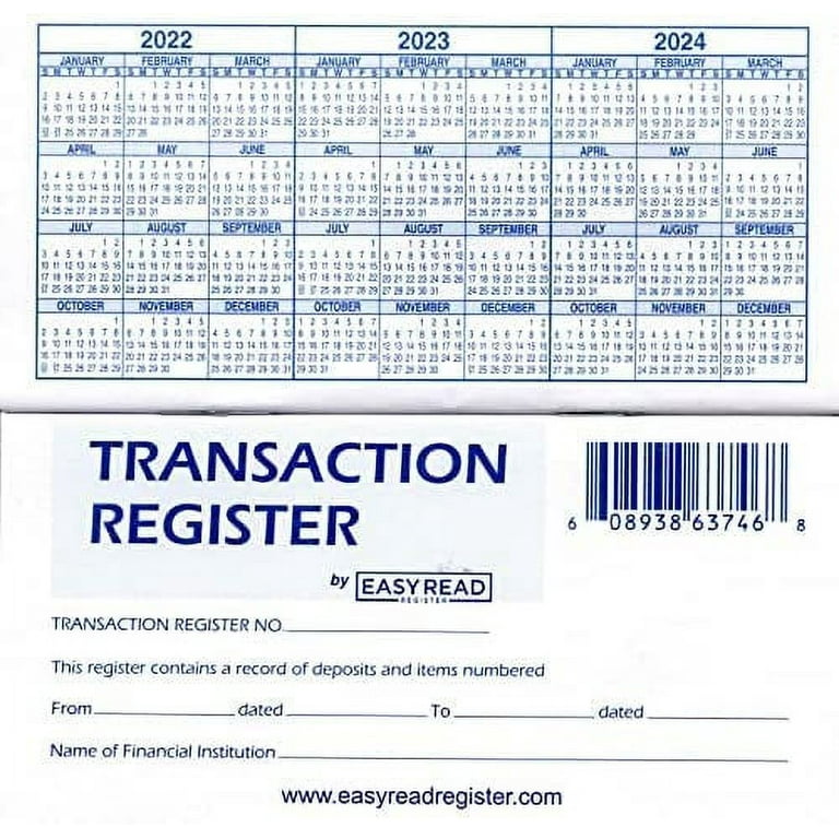 12 Personal Checkbook Registers - Ledger Transaction Log for Bank