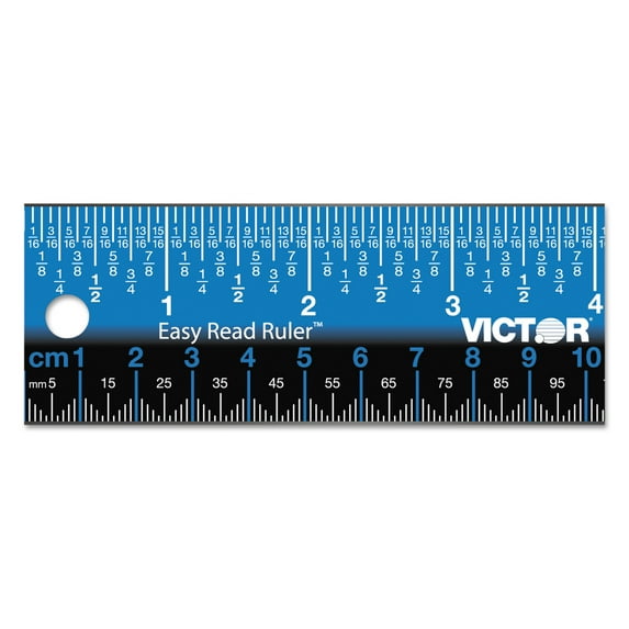 Easy Read Stainless Steel Ruler, Standard/metric, 18".25 Long, Blue | Bundle of 5