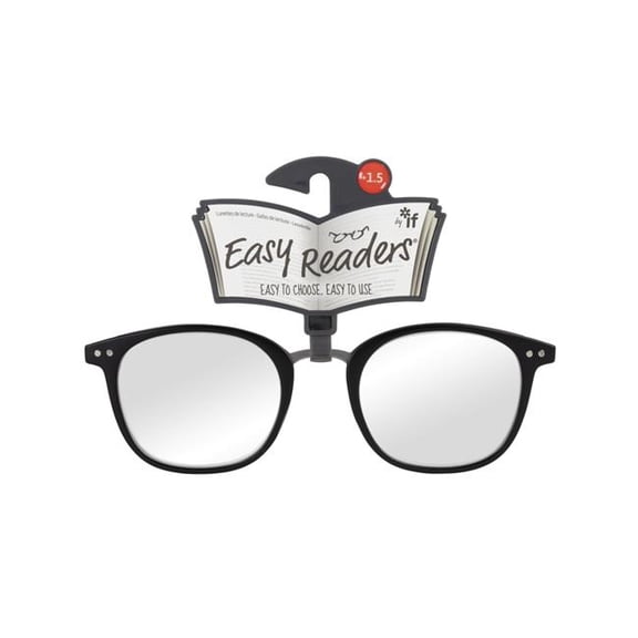 Easy Readers Metal Bridge Glasses, Black - Plus 1.5