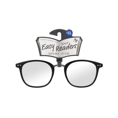 Easy Readers Metal Bridge Glasses, Black - Plus 2.0