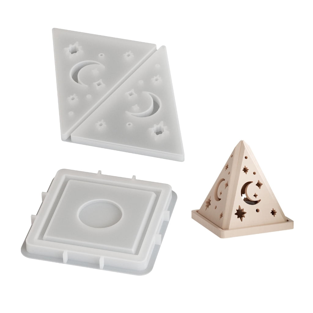 Easy Release Pyramid Shape Silicone Mold For Unique DIY Candle Holder ...