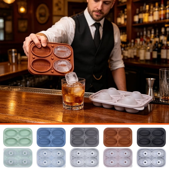 Easy Release Reusable Silicone Ice Ball Maker, Food Grade Practical Round Ice Mold, Essential Bar Tool for Whiskey Cocktail Beverage Homemade Drink Daily Making, Green