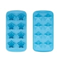 thumbnail image 1 of Easy Release Silicone & Flexible 8 Ice Cube Trays With For Cocktail Freezer Stackable Ice Trays With Covers/ Five Star Ice Tray (Blue), 1 of 8