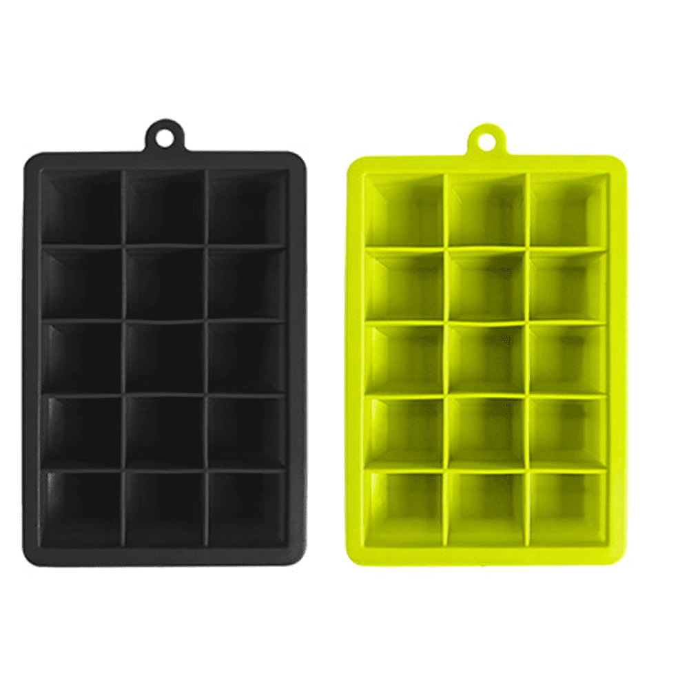 Easy Release Silicone Ice Cube Tray,Square Ice Cubes per Tray Ideal for  Cocktails,Whiskey and Frozen Treats - black 