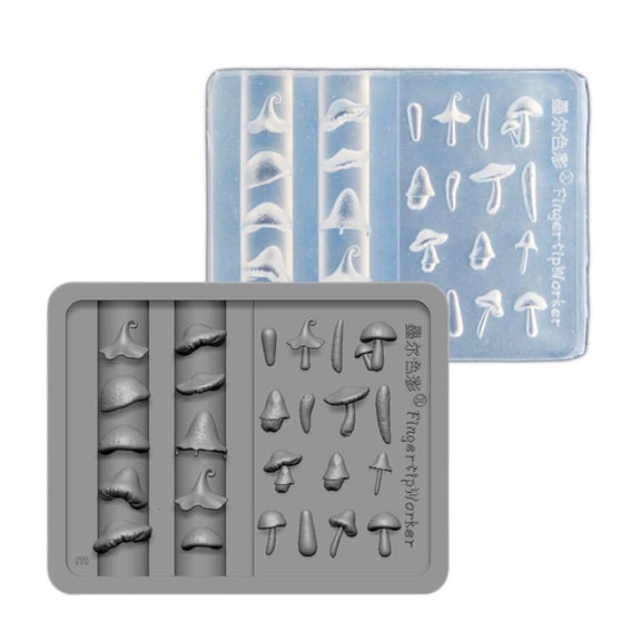 Easy Release Silicone Nails Stamp Mold Mushroom Shaped Manicure Patterns Mould Stylish Embossed Nails Accessories Mold