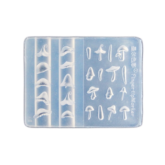 Easy Release Silicone Nails Stamp Mold Mushroom Shaped Manicure Patterns Stylish Embossed Nails Accessories Mold