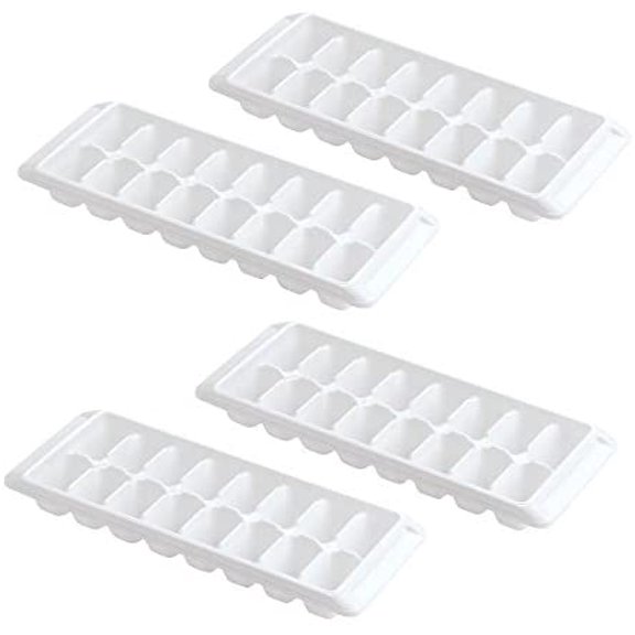 Easy Release White Ice Cube Tray, 16 Cube Trays (Pack of 4) (4 Pack - 64 Cubes)