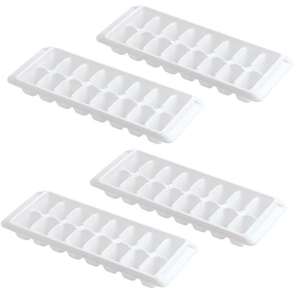 Easy Release White Ice Cube Tray, 16 Cube Trays (Pack of 4) (4 Pack - 64 Cubes)