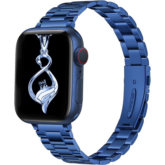 ANTHOUSE band Compatible with Apple Watch Band 38mm 40mm 41mm, Slim Stainless Steel Metal Black Replacement Strap for iWatch Series 8 7 6 5 4 3 2 1 & SE for Women (Black, 38mm 40mm 41mm)