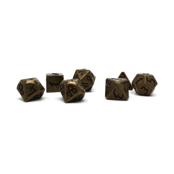Easy Roller Dice Blunt Tipped Poly Set - Legendary Gold (7) New