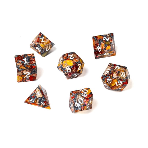 Easy Roller Dice Poly Set - Lava Pool (7) New
