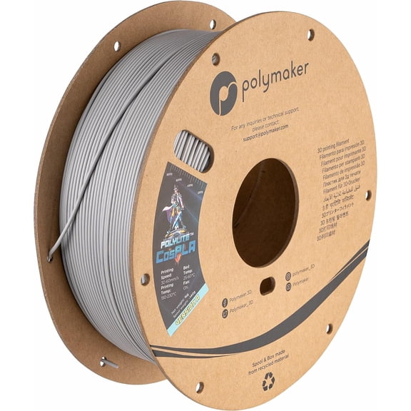 Easy to Sand & Paint PLA Filament 1.75mm CosPLA (Version A - Durability with Extra Sand-Ability), PolyLite 3D Printer Filament 1.75mm 1kg 3D Printing PLA Filament Easy Sanding for Cosplay