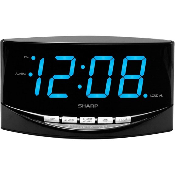 Easy to See Alarm Clock with Jumbo 2 Numbers - Bright Blue LED Display - Easy Set-up & Simple to Use See from Across The Room! - High/Low Alarm Volume