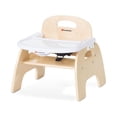thumbnail image 1 of Foundations Easy Serve Low Wood Feeding Chair with Removable Tray and 3-Point Harness (7 Inch Seat Height), 1 of 11