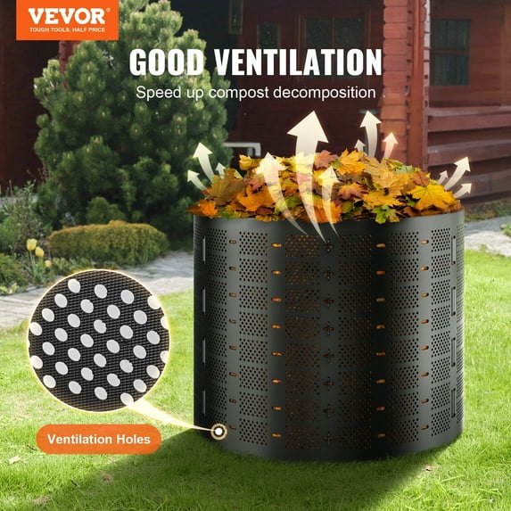 Easy Setup 220 Gallon Compost Bin, Outdoor Expandable Composter for Rich Fertile Soil, Large Capacity