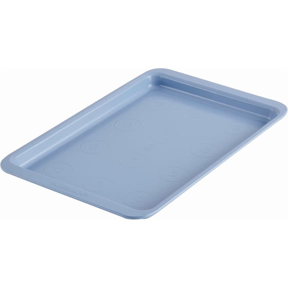Easy Solutions Nonstick Bakeware Cookie Pan/Baking Sheet with Drop Zones and Portion Marks, 10 Inch x 15 - Blue