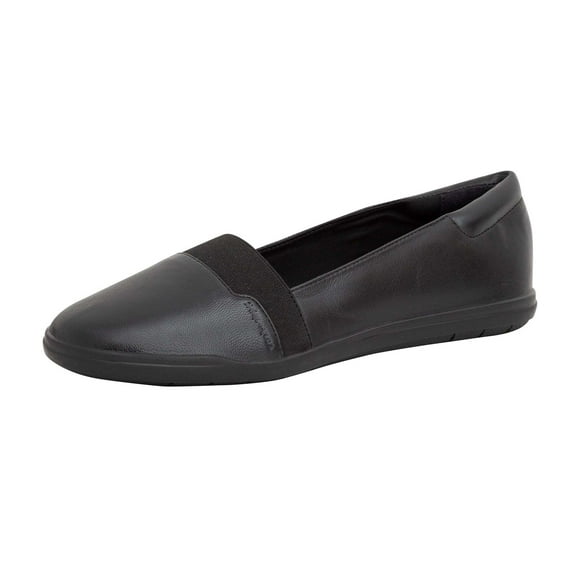 Easy Spirit Bounce Round Black Toe Slip On Ultra Light Cushioned Ballet Flats (BLACK, 7)