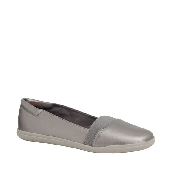 Easy Spirit Bounce Round Medium Gray Wide Toe Slip On Ultra Light Ballet Flat (MEDIUM GRAY, 10)