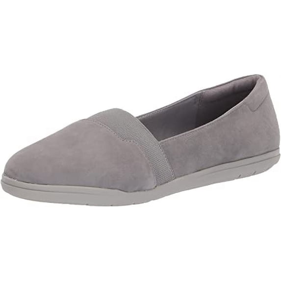 Easy Spirit Bounce Round Medium Gray Wide Toe Slip On Ultra Light Ballet Flat (MEDIUM GRAY, 7.5)