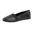 thumbnail image 1 of Easy Spirit Bounce Round Toe Black Leather Slip On Ultra Light Ballet Flats (BLACK, 7), 1 of 6
