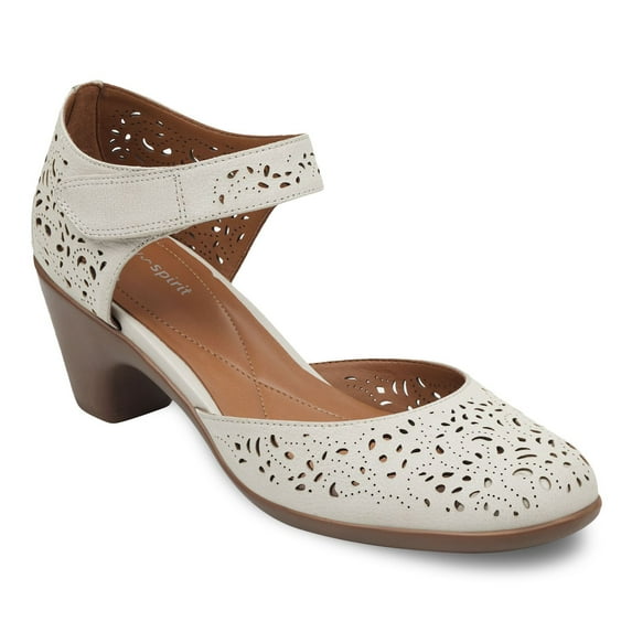 Easy Spirit Cindie Women's Perforated Leather Pumps Color: Ivory Size: 10