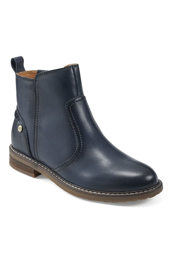 Juna Women's Leather Ankle Boots Color: Navy Leather Size: 6.5