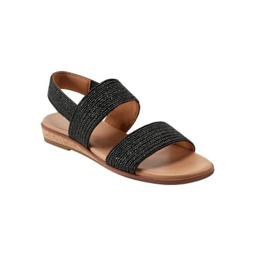 Easy Spirit Women's Lana Open Toe Slingback Flat Casual Sandals