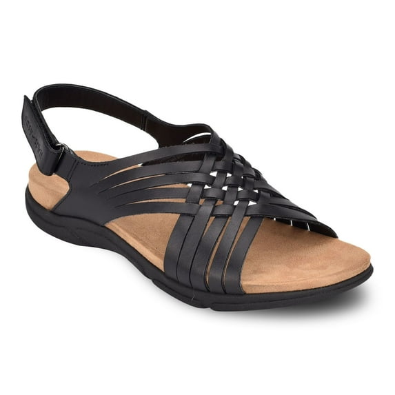 Easy Spirit Mar Women's Leather Slingback Sandals Color: Black Size: 6 WIDE