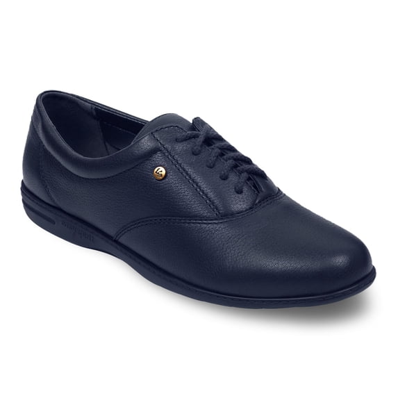 Easy Spirit Motion Women's Leather Oxford Sneakers Color: Navy Size: 7.5 WIDE
