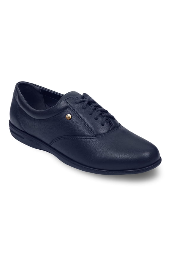 Motion Women's Leather Oxford Sneakers Color: Navy Size: 9.5 WIDE