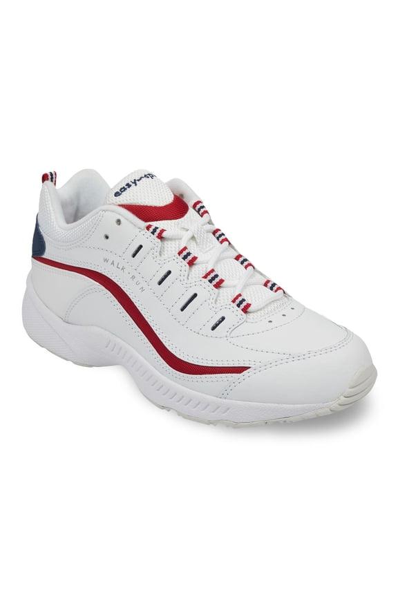 Romy Women's Classic Walking Sneakers Color: White Red Size: 6.5 N