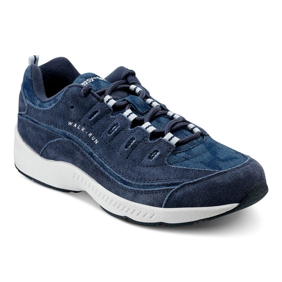 Easy Spirit Romy Women's Fashion Walking Sneakers Color: Blue Suede Denim Multi Size: 6.5 WIDE