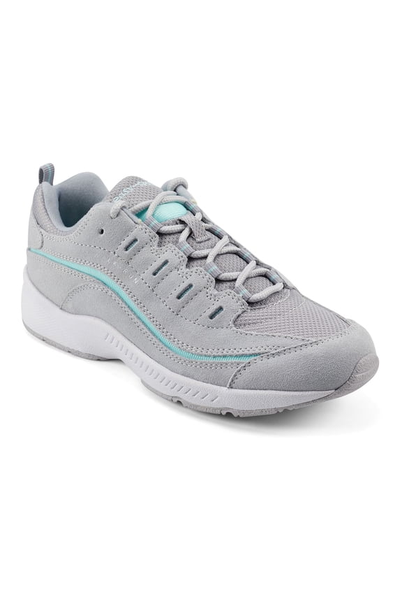 Romy Women's Fashion Walking Sneakers Color: Gray Aqua Size: 6.5