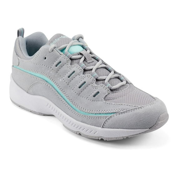Easy Spirit Romy Women's Fashion Walking Sneakers Color: Gray Aqua Size: 7.5